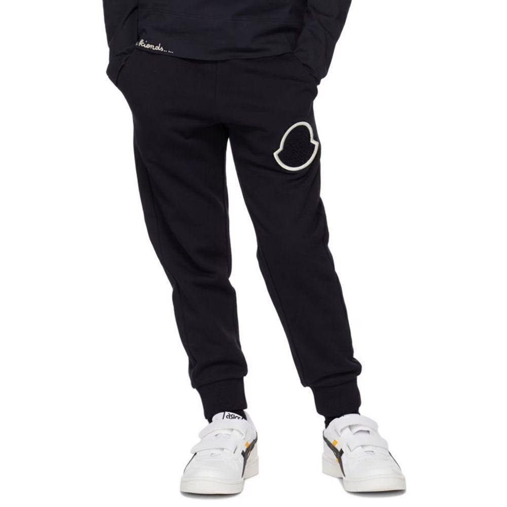 MONCLER NAVY LOGO JOGGING LOUNGE PANTS 4